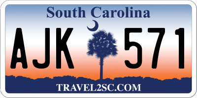 SC license plate AJK571