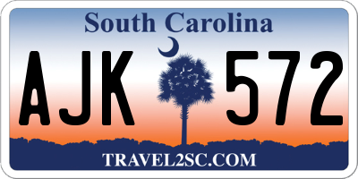 SC license plate AJK572