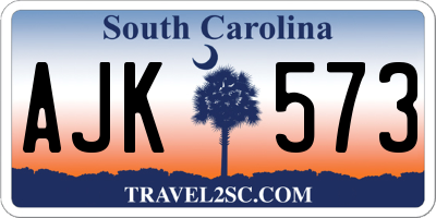 SC license plate AJK573