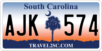 SC license plate AJK574