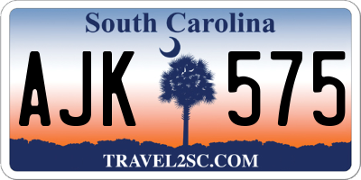 SC license plate AJK575