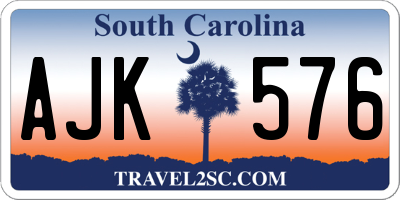 SC license plate AJK576