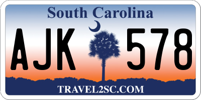 SC license plate AJK578