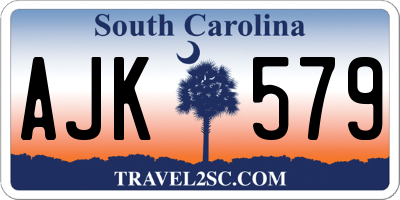 SC license plate AJK579