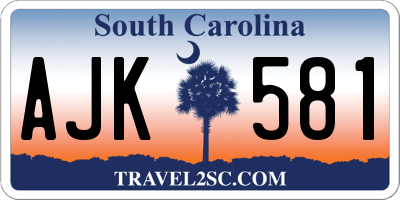 SC license plate AJK581