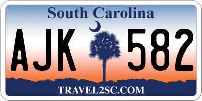 SC license plate AJK582