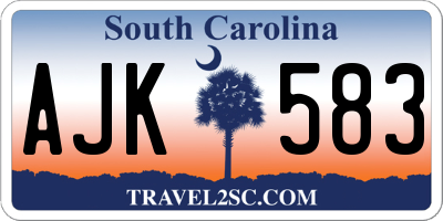 SC license plate AJK583