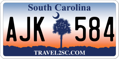 SC license plate AJK584