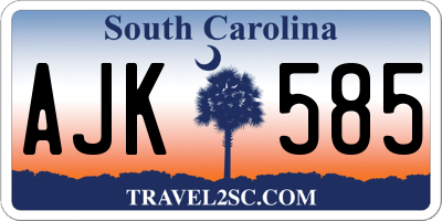 SC license plate AJK585