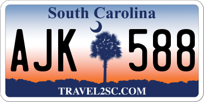 SC license plate AJK588