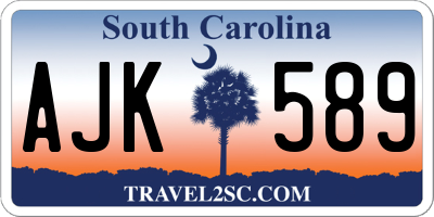 SC license plate AJK589
