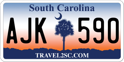 SC license plate AJK590