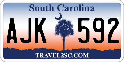 SC license plate AJK592