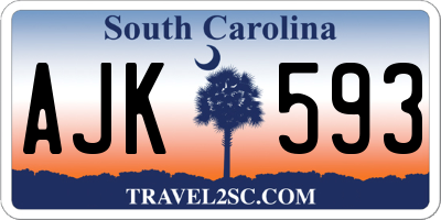 SC license plate AJK593
