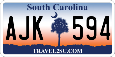 SC license plate AJK594