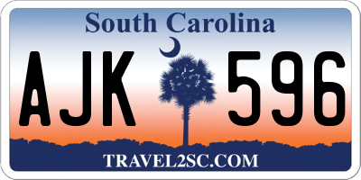 SC license plate AJK596