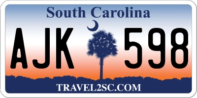SC license plate AJK598
