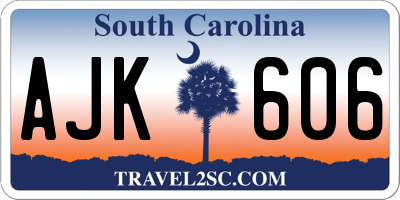 SC license plate AJK606