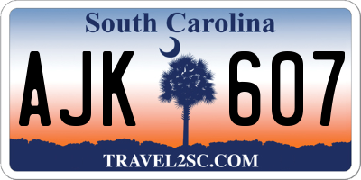 SC license plate AJK607