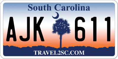 SC license plate AJK611