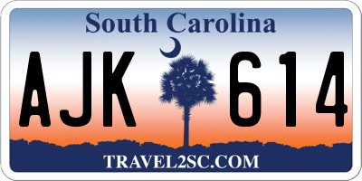SC license plate AJK614