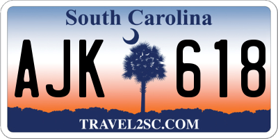 SC license plate AJK618