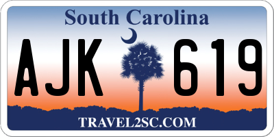 SC license plate AJK619