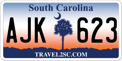 SC license plate AJK623