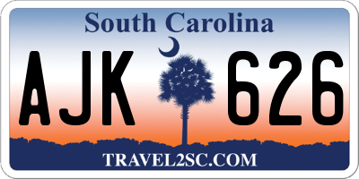 SC license plate AJK626