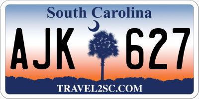 SC license plate AJK627