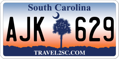 SC license plate AJK629