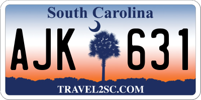 SC license plate AJK631