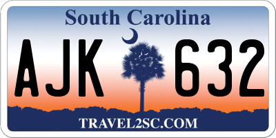 SC license plate AJK632