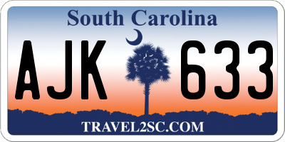 SC license plate AJK633