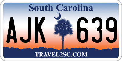 SC license plate AJK639