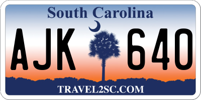 SC license plate AJK640