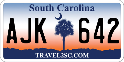 SC license plate AJK642