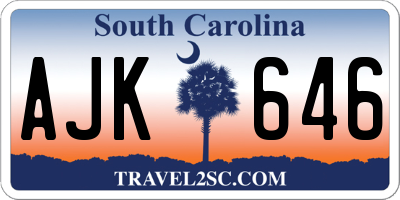 SC license plate AJK646