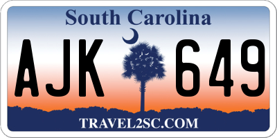 SC license plate AJK649