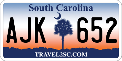 SC license plate AJK652