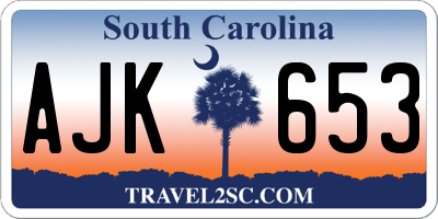 SC license plate AJK653