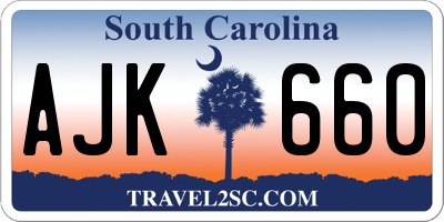 SC license plate AJK660