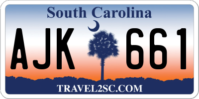 SC license plate AJK661