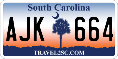 SC license plate AJK664