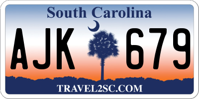 SC license plate AJK679