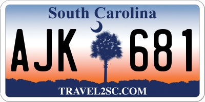 SC license plate AJK681