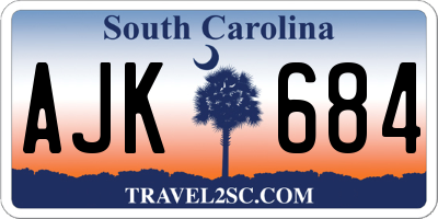 SC license plate AJK684