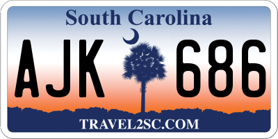 SC license plate AJK686