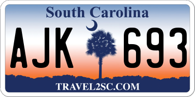 SC license plate AJK693
