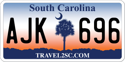 SC license plate AJK696